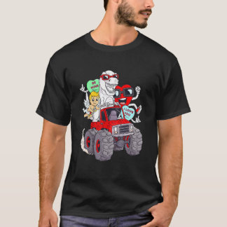 Valentines Day Hearts T Rex Cupid Monster Truck To T-Shirt