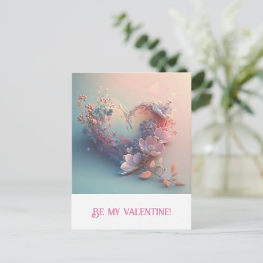 Valentine's Day. Herz Postkarte (Stehend Vorderseite)
