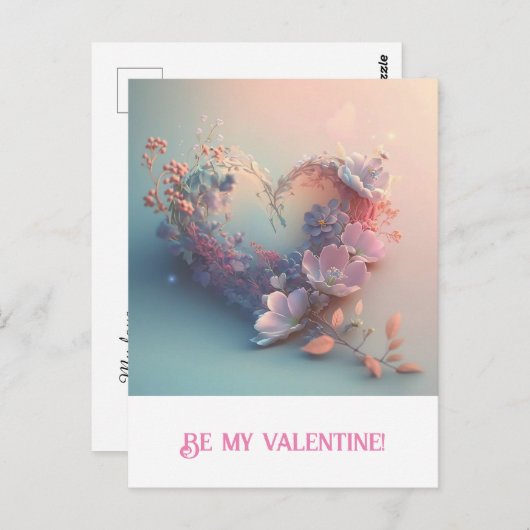 Valentine's Day. Herz Postkarte (Vorne/Hinten)
