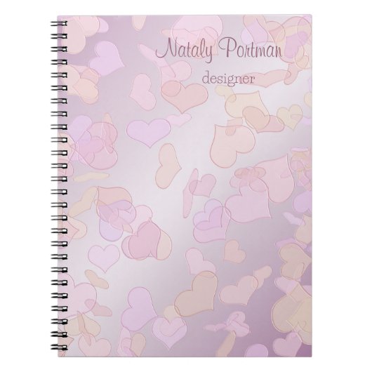 Valentine's Day. Herzen. Text. Notizblock (Vorderseite)