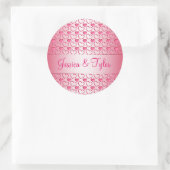 Valentine's Day. Herzen. Text. Runder Aufkleber (Tasche)