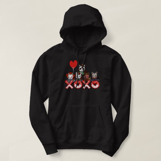 Valentine's day Horror Movies Unicorn XOXO Valenti Hoodie (Design vorne)