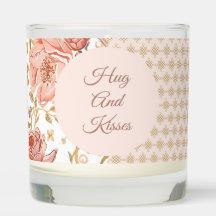 Valentine's Day, Hug and Kisses,Flowers,Gold Pixel