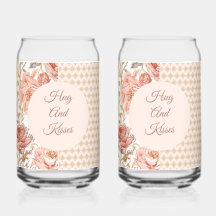 Valentine's Day, Hug and Kisses,Flowers,Gold Pixel