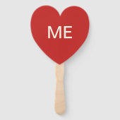 VALENTINE'S DAY HUG ME RED HEART SHAPED PADDLE FAN FÄCHER (Rückseite)