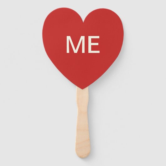 VALENTINE'S DAY HUG ME RED HEART SHAPED PADDLE FAN FÄCHER (Rückseite)