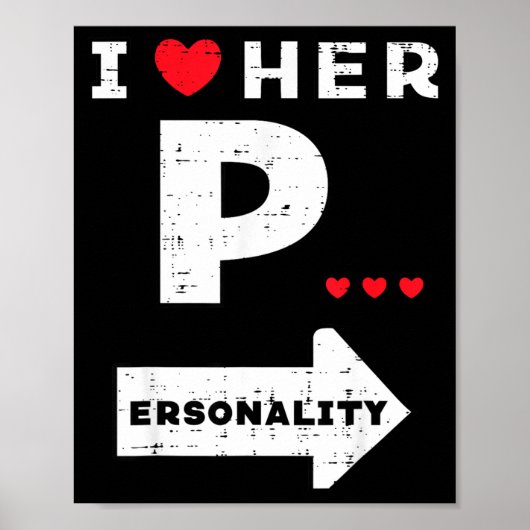 Valentines Day I Love Her Ity Matching Couple Men Poster (Vorne)