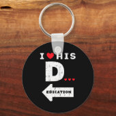 Valentines Day I Love His Dedication Matching Coup Schlüsselanhänger (Vorderseite)