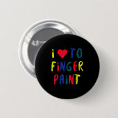 Valentines Day I Love To Finger Paint Matching Cou Button (Vorne & Hinten)