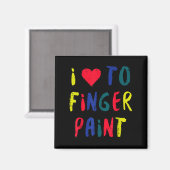 Valentines Day I Love To Finger Paint Matching Cou Magnet (Vorderseite/Rückseite)