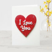 Valentines Day I Love You Card Karte (Gelbe Blume)