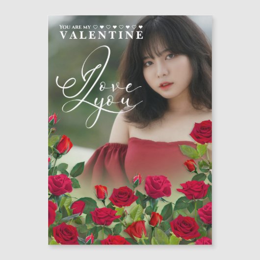 Valentine's Day I Love You Custom Photo Magnetkarte (Vorderseite)