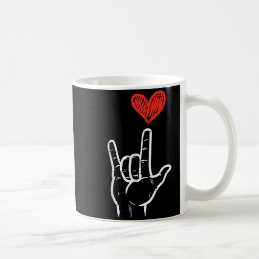Valentines Day I Love You Hand Sign Asl Heart Wome Kaffeetasse (Rechts)