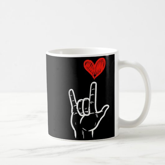 Valentines Day I Love You Hand Sign Asl Heart Wome Kaffeetasse (Rechts)