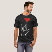 Valentines Day I Love You Hand Sign Asl Heart Wome T-Shirt (Vorne ganz)
