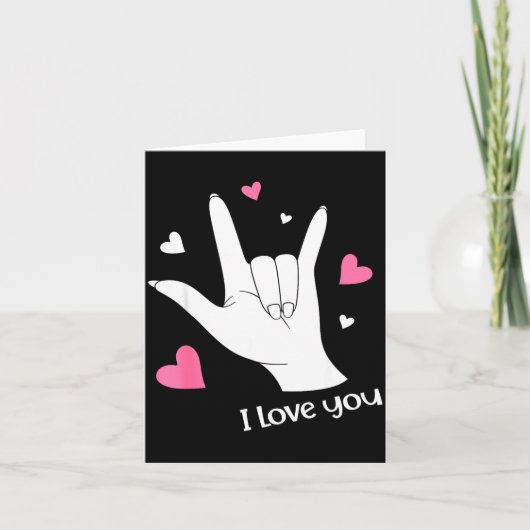 Valentines Day I Love You Hand Sign Language Asl H Karte (Vorderseite)