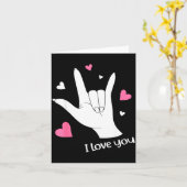Valentines Day I Love You Hand Sign Language Asl H Karte (Gelbe Blume)