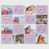 Valentine's Day Initials Liebe FotoCollage Geschenkpapier (Flach)