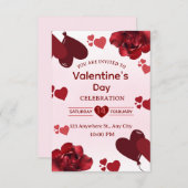 Valentine's Day Invitation Card Einladung (Vorne/Hinten)
