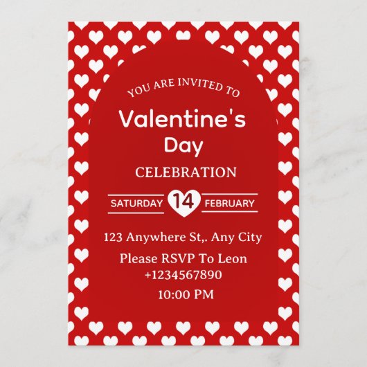 Valentine's Day Invitation Card Einladung (Vorderseite)