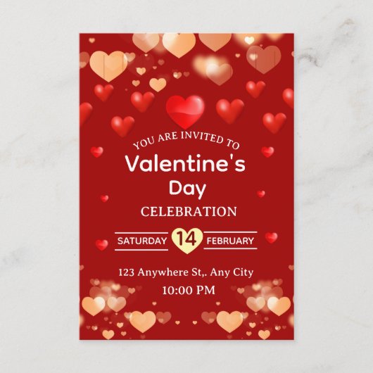 Valentine's Day Invitation Card Einladung (Vorderseite)