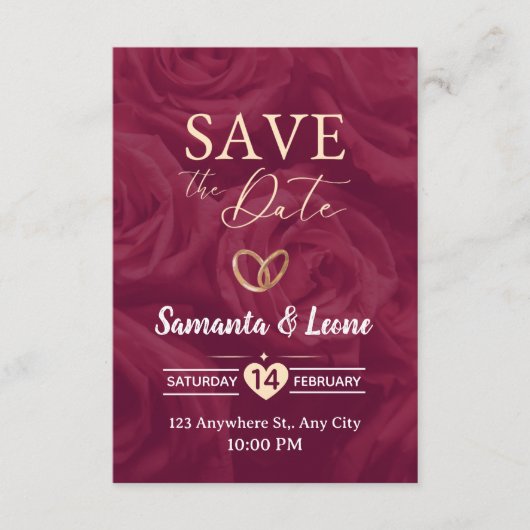 Valentine's Day Invitation Card Einladung (Vorderseite)