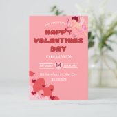 Valentine's Day Invitation Card Einladung (Stehend Vorderseite)