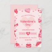 Valentine's Day Invitation Card Einladung (Vorne/Hinten)