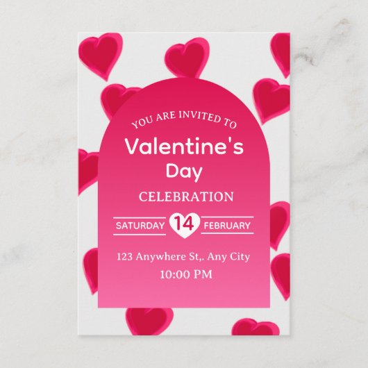 Valentine's Day Invitation Card Einladung (Vorderseite)