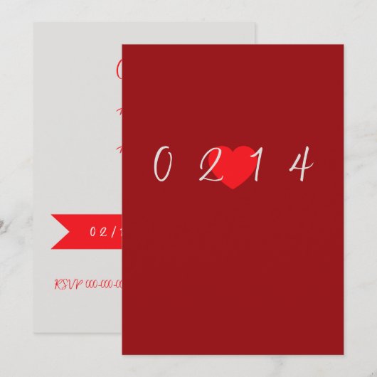 Valentines day Invitation Einladung (Vorne/Hinten)