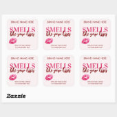 Valentine's Day Kisses Custom Pink Candle Label Quadratischer Aufkleber (Blatt)
