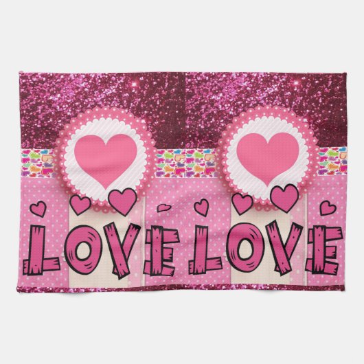 Valentine's Day Kitchen Handtuch (Horizontal)