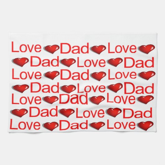 Valentine's Day Kitchen Handtuch Liebe Vater (Horizontal)