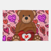 Valentine's Day Kitchen Handtuch, Teddy Bear Geschirrtuch (Horizontal)