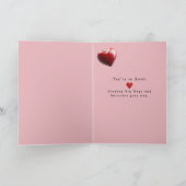 Valentine's Day Kitten Red Hearts Pink Roses Karte (Innenseite)