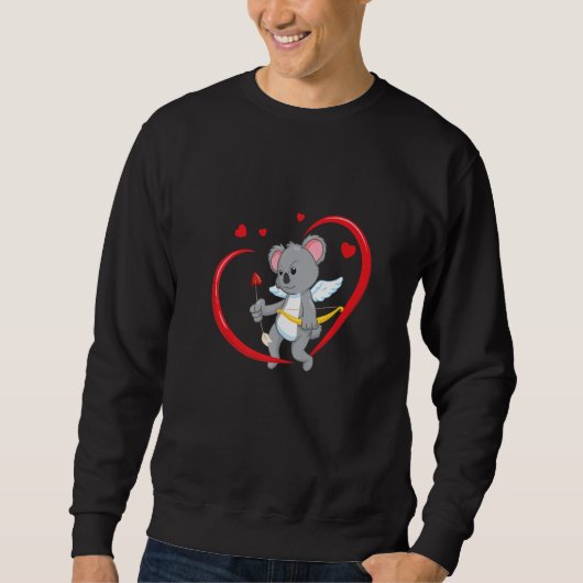 Valentines Day Koala Bear with Heart Arrow Cupid K Sweatshirt (Vorderseite)