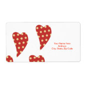 Valentine's Day Labels Red Hearts Punkt (Vorne)