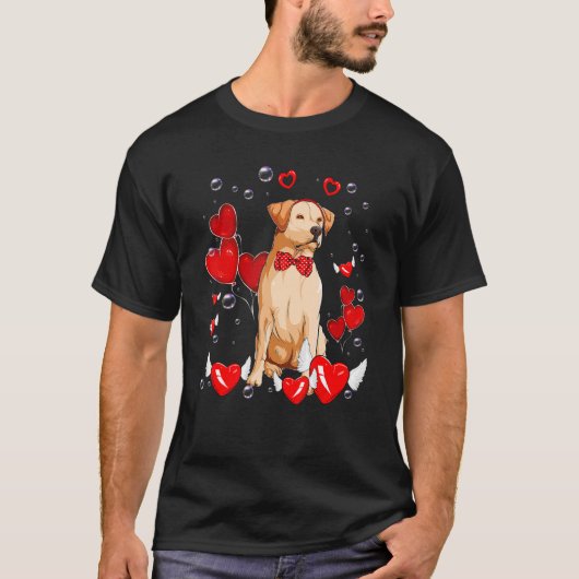 Valentines Day Labrador retriever dog Heart Dog T-Shirt (Vorderseite)