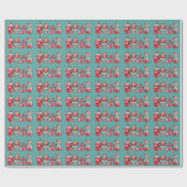Valentine's Day Latte Cadet Blue Wrapping Paper Geschenkpapier (Flach)
