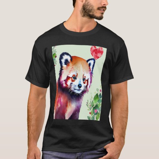 Valentine's Day Liebe Heart Red Panda Girlfriend F T-Shirt (Vorderseite)