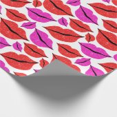 Valentine's Day Lips Muster Geschenkpapier (Ecke)