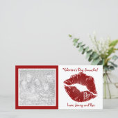 Valentine's Day Lips Smooches Fotokarten Feiertagskarte (Stehend Vorderseite)