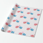 Valentine's Day Love Birds Pattern Wrapping Paper Geschenkpapier (Ungerollt)