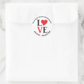 Valentine's Day LOVE Black Red Runder Aufkleber (Tasche)