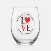 Valentine's Day LOVE Black Red Weinglas Ohne Stiel (Vorderseite)