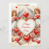 Valentine's Day Love Cherub Angels  Feiertagskarte (Vorne/Hinten)