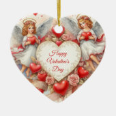 Valentine's Day Love Cherub Angels  Keramik Ornament (Vorne)