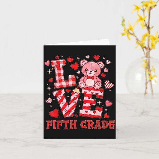 Valentine's Day Love Fifth Grade Teacher Karte (Gelbe Blume)