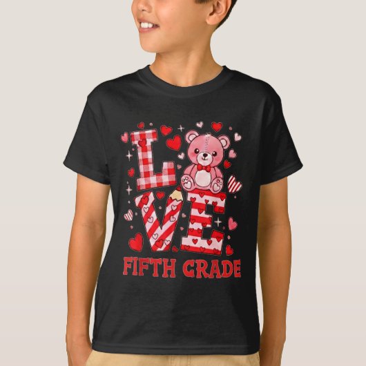 Valentine's Day Love Fifth Grade Teacher T-Shirt (Vorderseite)