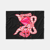 Valentines Day Love Funny Coquette Bow Checkered N Fleecedecke (Vorderseite (Horizontal))